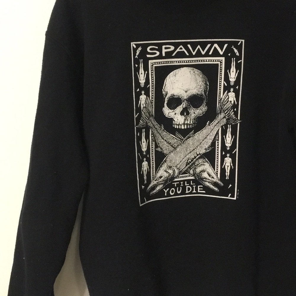 Alaskan Ray Troll Spawn Till You Die Black Hoodie